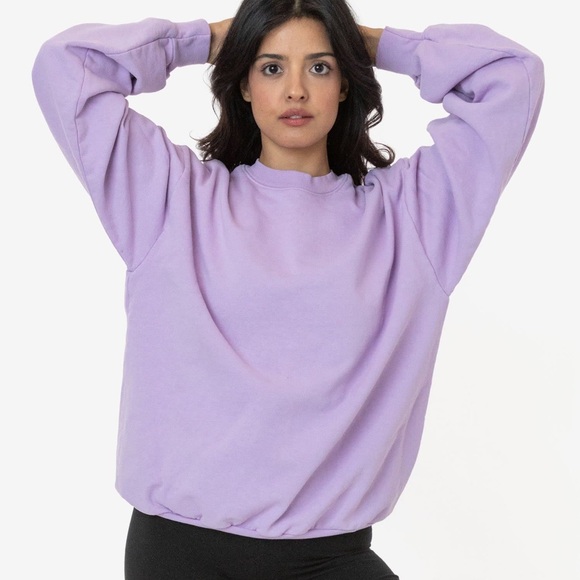 Los Angeles Apparel Heavy Fleece Sweatshirt - Lavendar - Picture 4 of 7